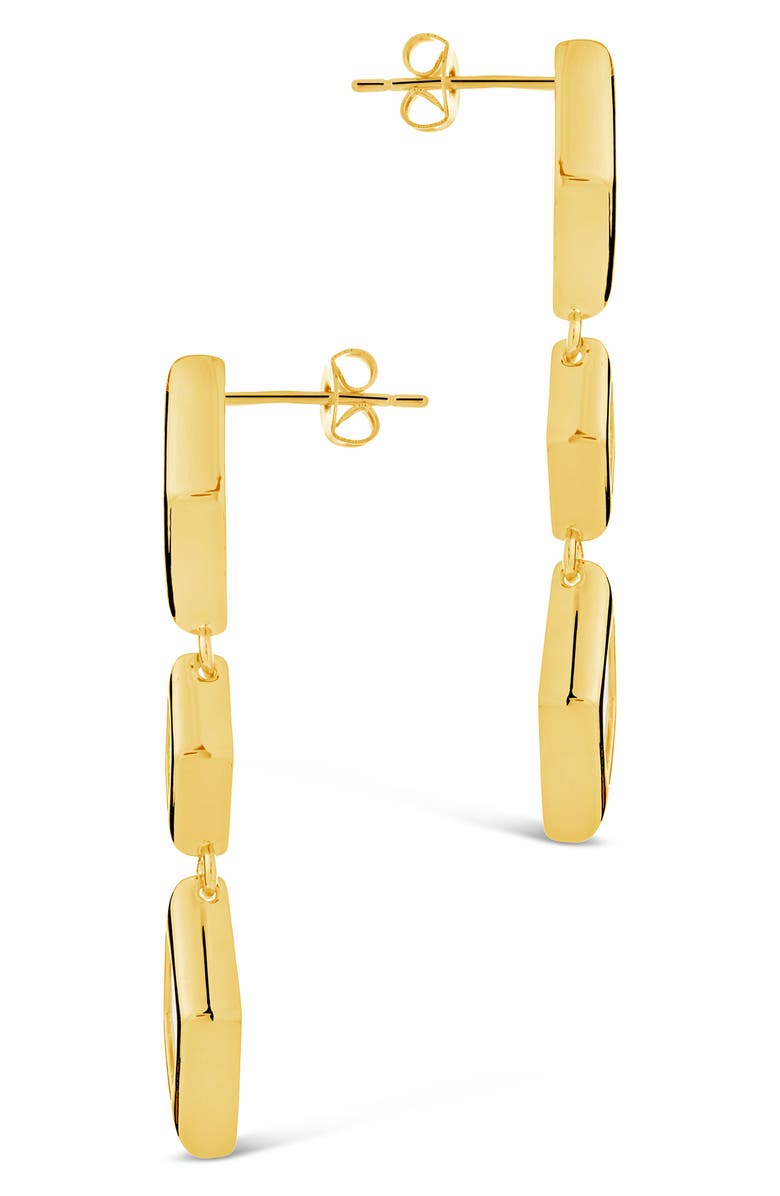 Sterling Forever Lissie Cubic Zirconia Linear Drop Earrings, Alternate, color, Gold