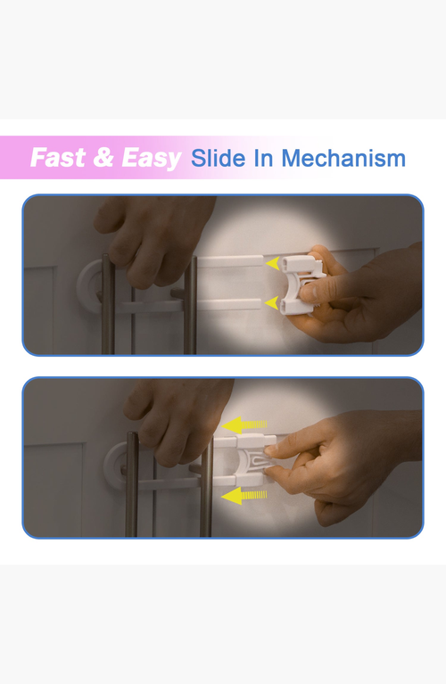 Jool Baby Sliding Cabinet Locks In White 8 Pack