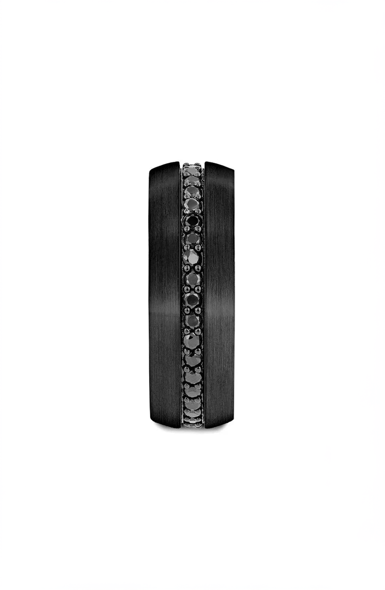 Larson Jewelers Valiant Sapphire Tungsten Ring, Alternate, color, Black