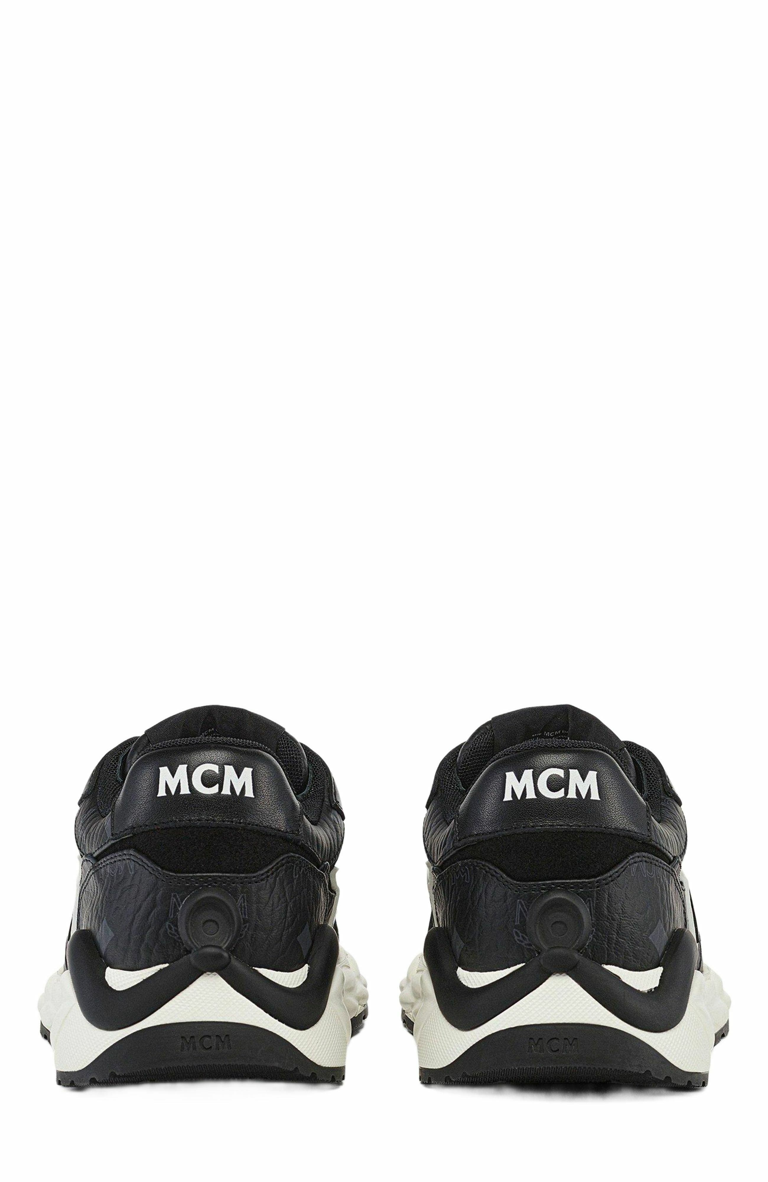 MCM Skywander Sneakers in Visetos, Alternate, color, 