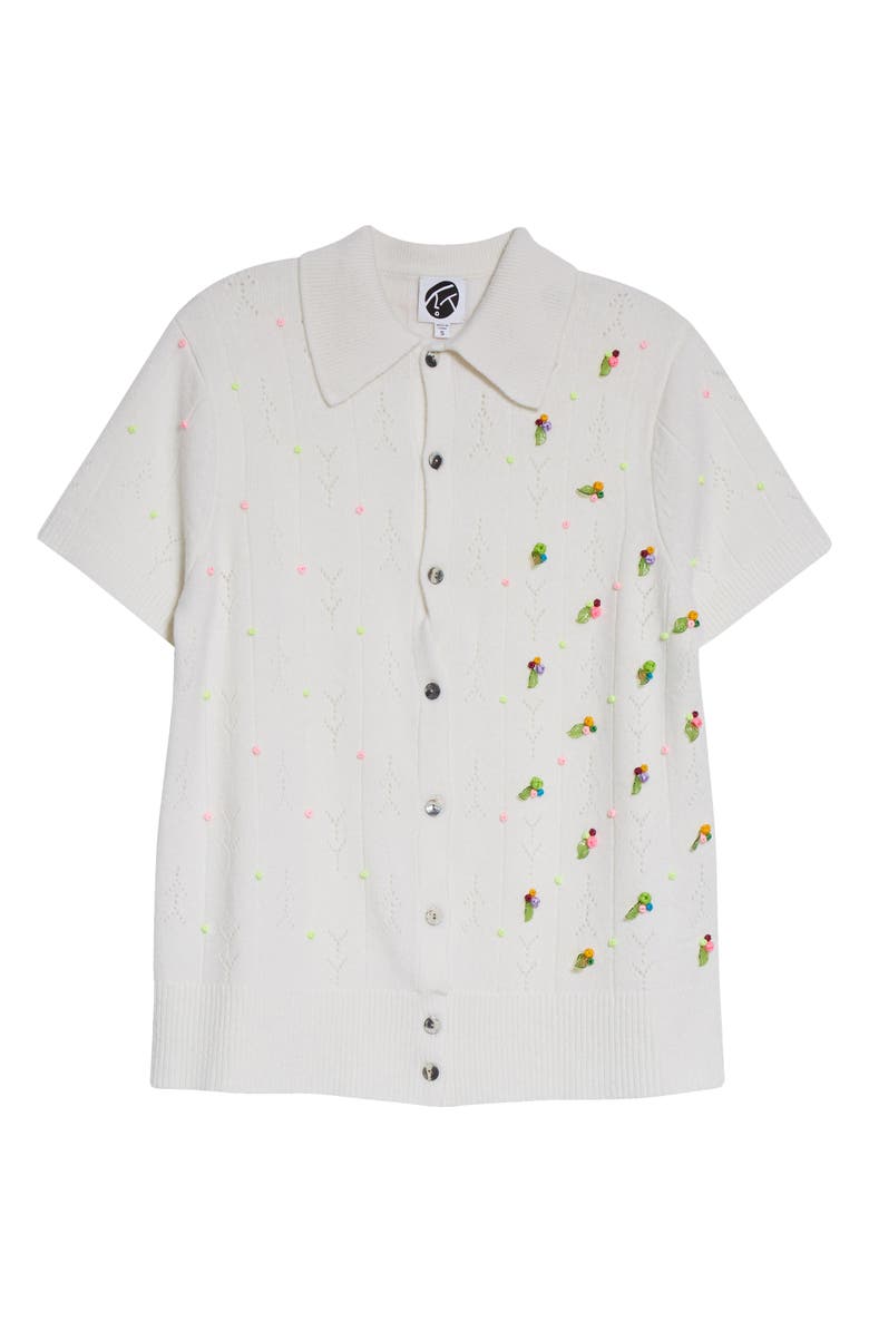 YanYan Rosie Oversize Short Sleeve Lambswool Cardigan, Alternate, color,