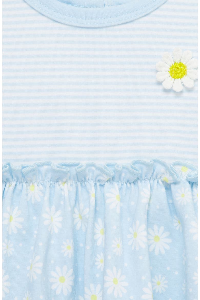 Daisies Skirted Cotton Bodysuit & Headband Set, Alternate, color, BLUE