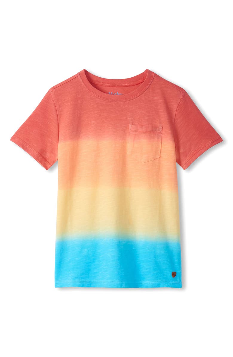 Hatley Kids' Gradient Stripe Crewneck T-Shirt, Main, color, Orange