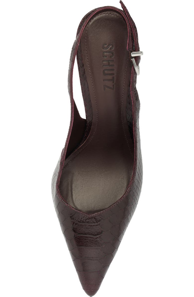 Schutz Michelle Snakeskin Embossed Slingback Pump, Alternate, color, Dark Plum