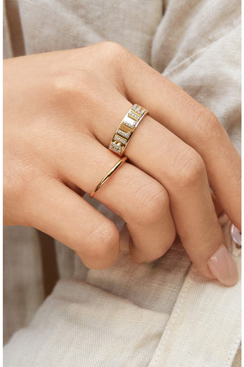 Custom Block Ring, Alternate, color, GOLD