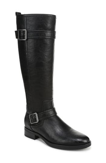Naturalizer Jaya Womens Zipper Leather Knee-high Boots In Black