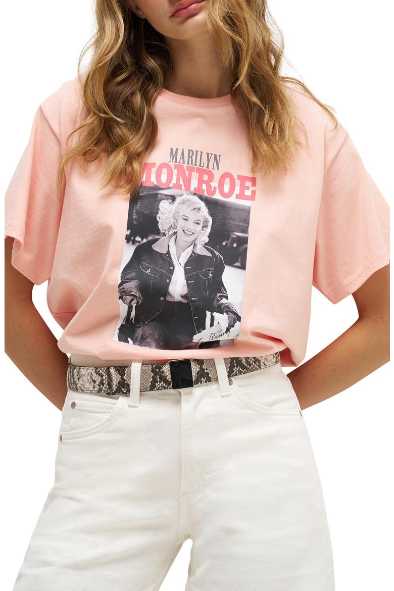 Marilyn Monroe Graphic T-Shirt, Main, color, PEACH BUD