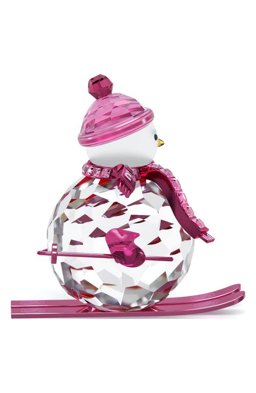 Swarovski Dulcis Holiday Cheers Snowman Ornament In Pink