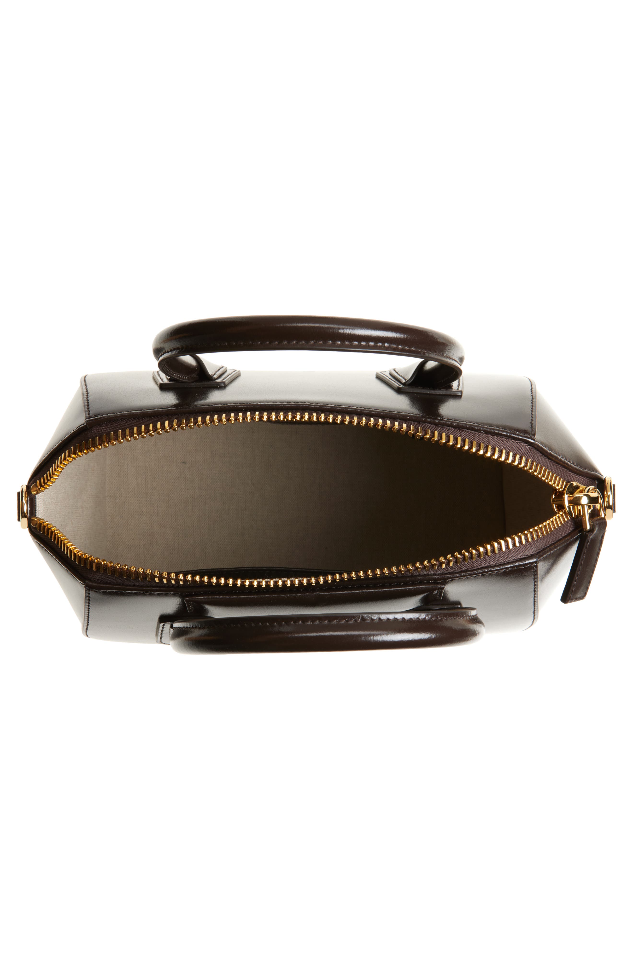Givenchy Small Antigona Leather Satchel, Alternate, color, Chocolate