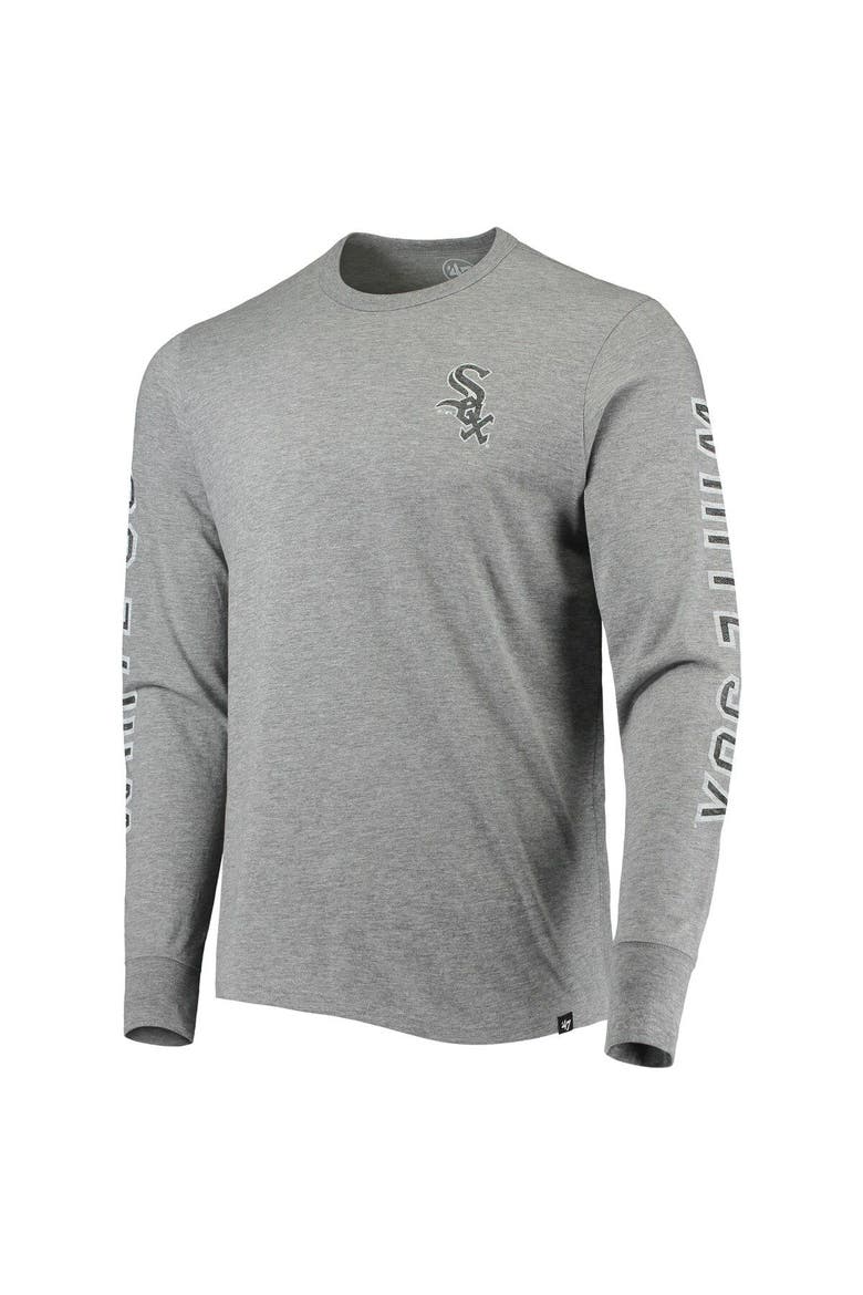 Men's '47 Heathered Gray Chicago White Sox Team Long Sleeve T-Shirt, Alternate, color, Heather Gray