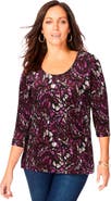 Jessica London Stretch Cotton Scoop Neck Tee