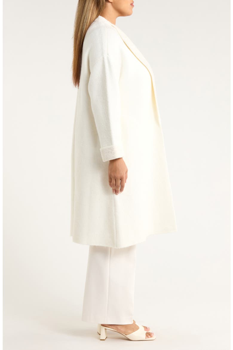 Wing Collar Sweater Coat, Alternate, color, WHITE DOVE HEATHER