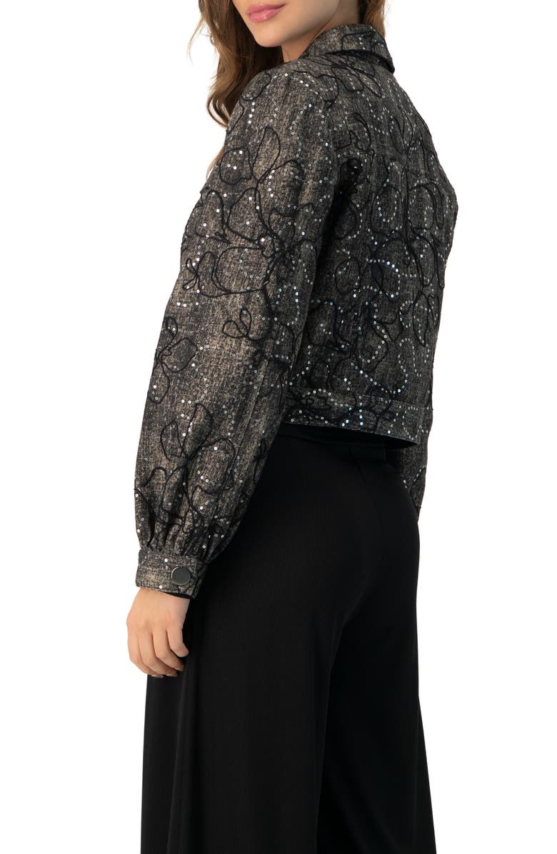 IVONNE Fantasy Denim Jacket, Alternate, color, Black