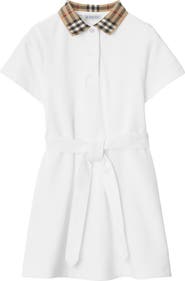 Burberry Check Collar Cotton Polo Shirt Dress