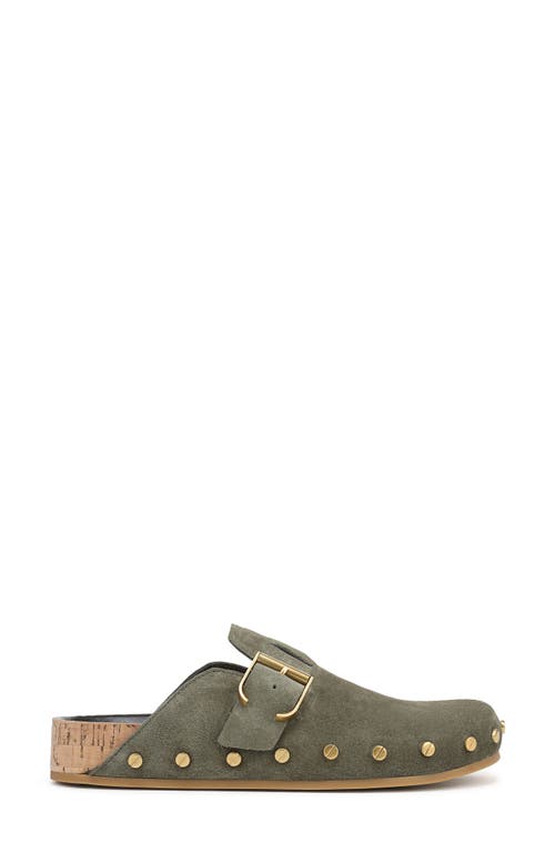 Veronica Beard Fern Suede Buckle Loafer Mules