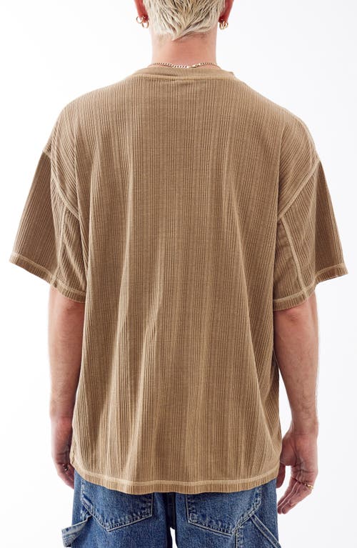Shop Bdg Urban Outfitters Variegated Recycled Cotton Rib T-shirt In Camel