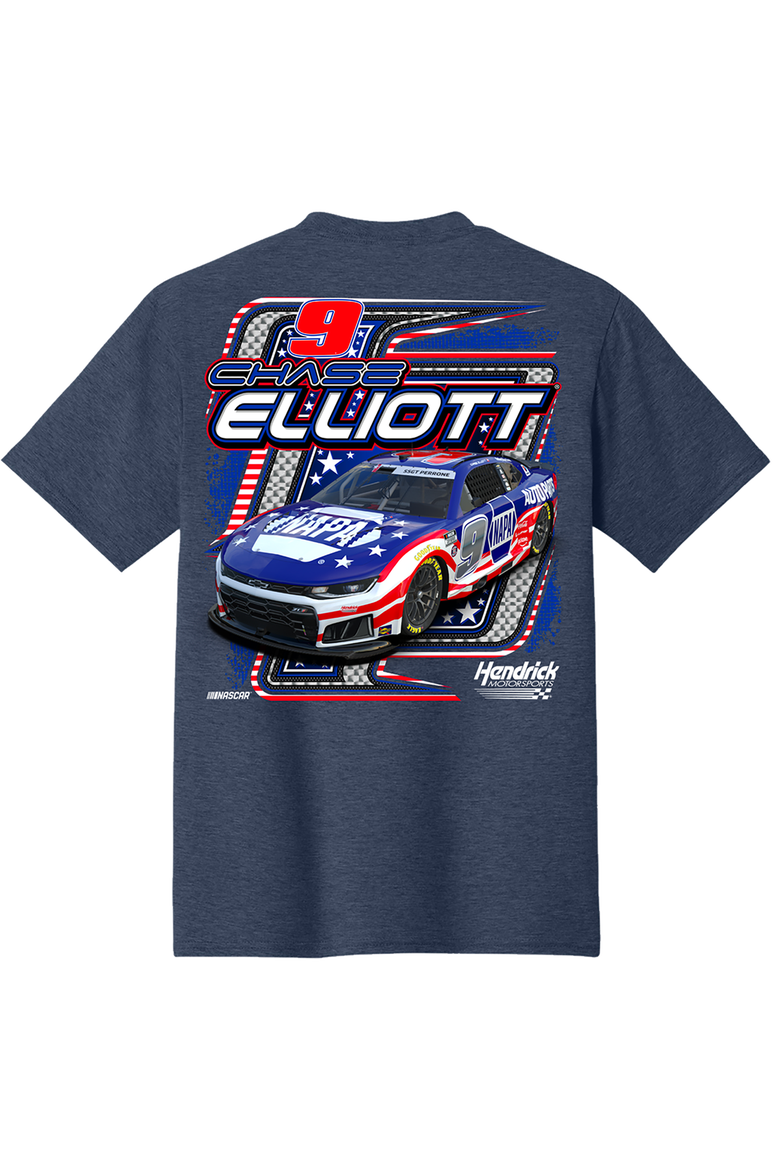 Men's Classic Ink Heather Navy Chase Elliott NAPA Patriotic Car T-Shirt, Alternate, color, Heather Navy