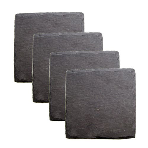 Twine Square Slate Coasters Set Of 4 In Brown