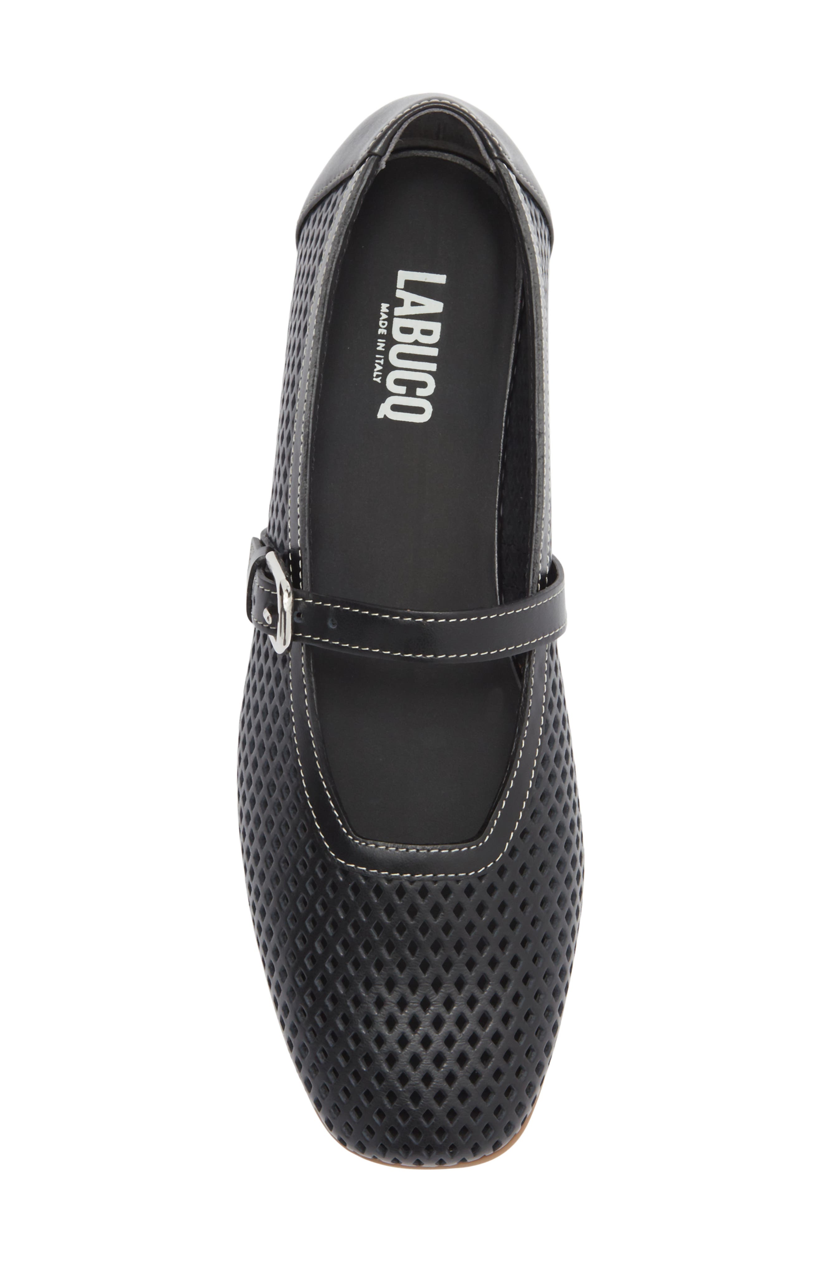 LABUCQ Lido Laser-Cut Mary Jane Flat, Alternate, color, Black