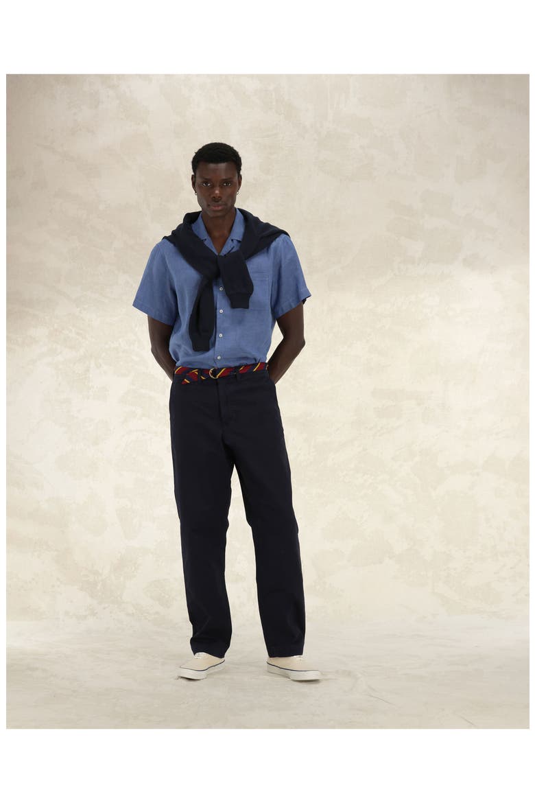 Wallace Twill Cotton Trousers, Alternate, color, BLUE