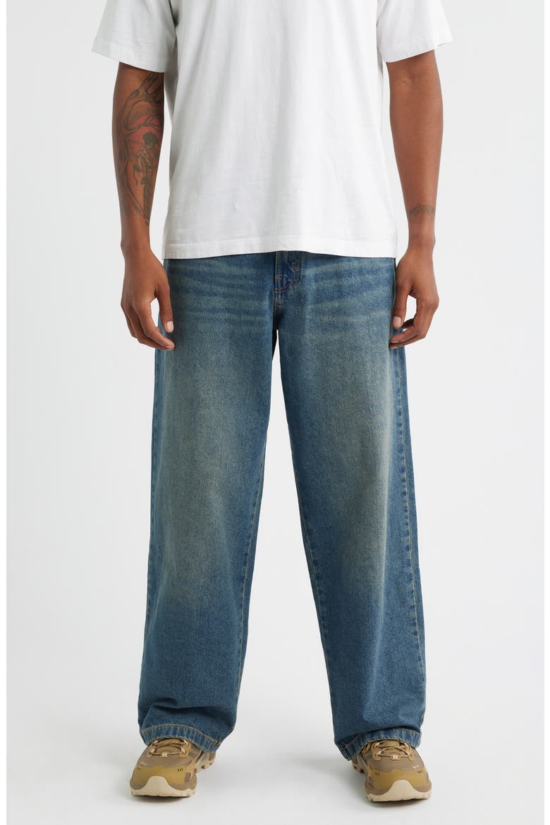 Hilham Straight Leg Jeans, Main, color, KHAKI TINTED BLUE