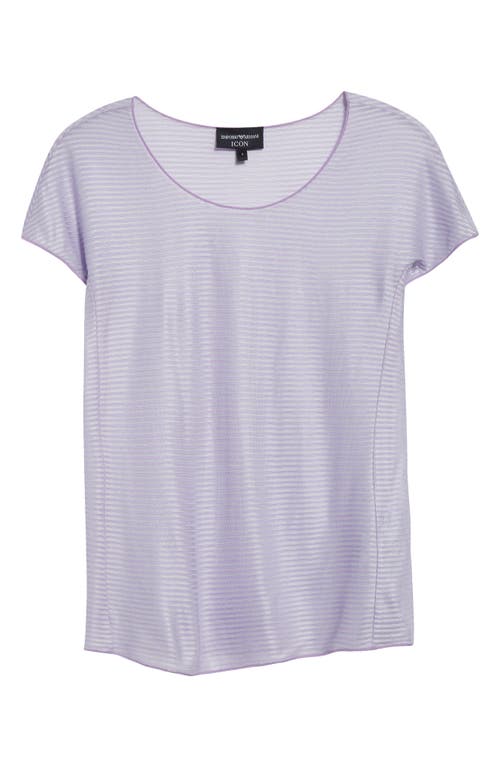 Emporio Armani Stripe T-shirt In Lilac