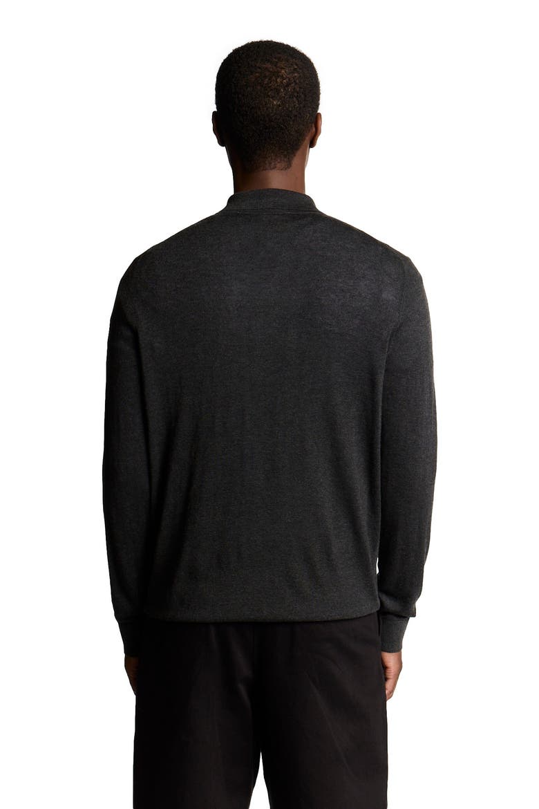 Long Sleeve Cable Knitted Shirt, Alternate, color, Charcoal Marl