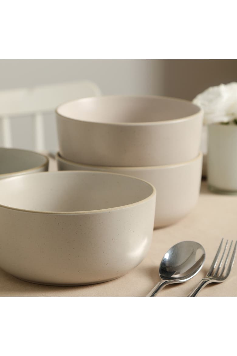 Amber Stoneware 12-Piece Dinnerware Set, Alternate, color, White Speckled