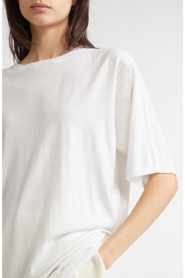 Longline Wool Blend Knit T-Shirt, Alternate, color, WHITE