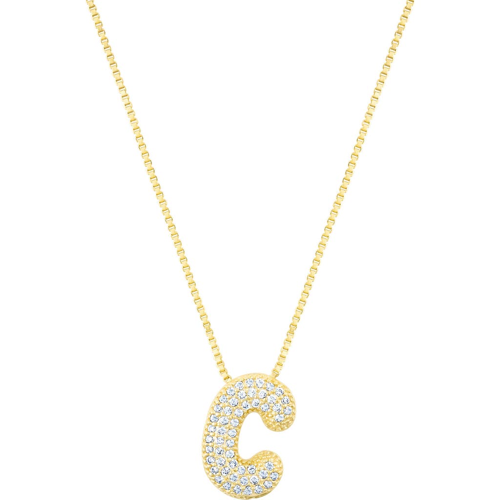 Adornia Pavé Bubble Initial Pendant Necklace In Gold-c