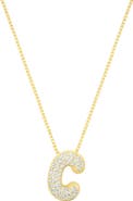 Adornia Pavé Bubble Initial Pendant Necklace