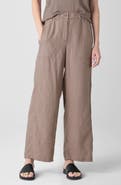 Eileen Fisher Wide Leg Organic Linen Ankle Pants