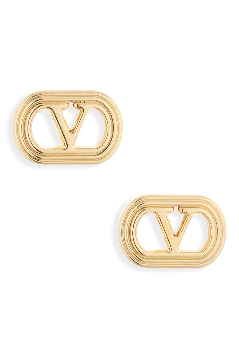 VLOGO Ovalette Stud Earrings, Main, color, ORO