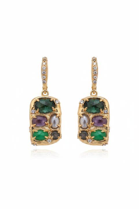 Mosaic Agate Earrings