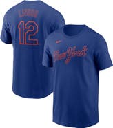 Nike Men's Nike Francisco Lindor Royal New York Mets Fuse Name & Number T-Shirt