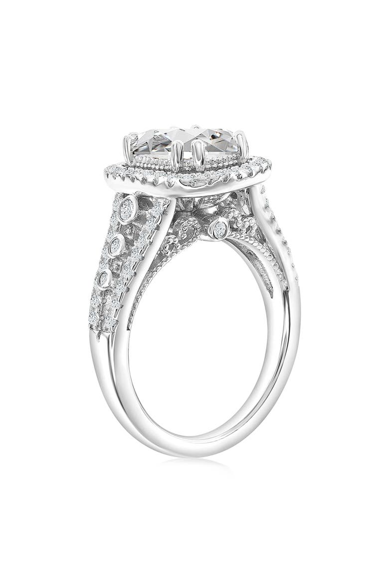 Cubic Zirconia Engagement Ring, Alternate, color, WHITE
