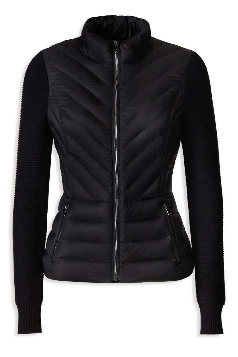 Bexley Mixed Media 700 Fill Power Down Puffer Jacket, Alternate, color, BLACK