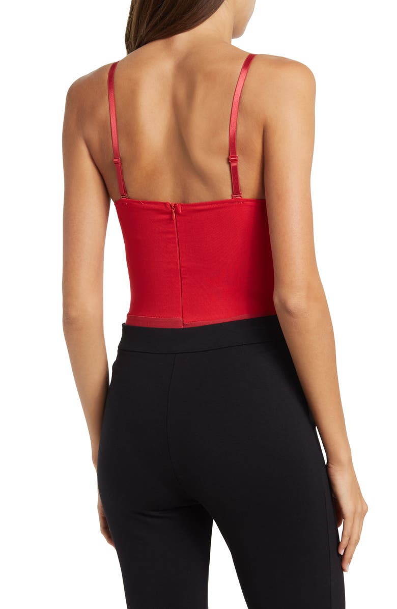 SECRET LACE Vegan Leather Mesh Lace-Up Bodysuit, Alternate, color,