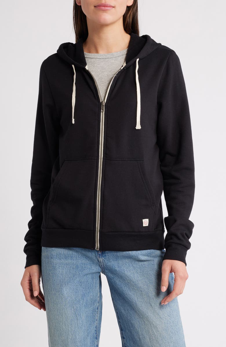 Marine Layer Afternoon Full Zip Hoodie, Alternate, color, Black