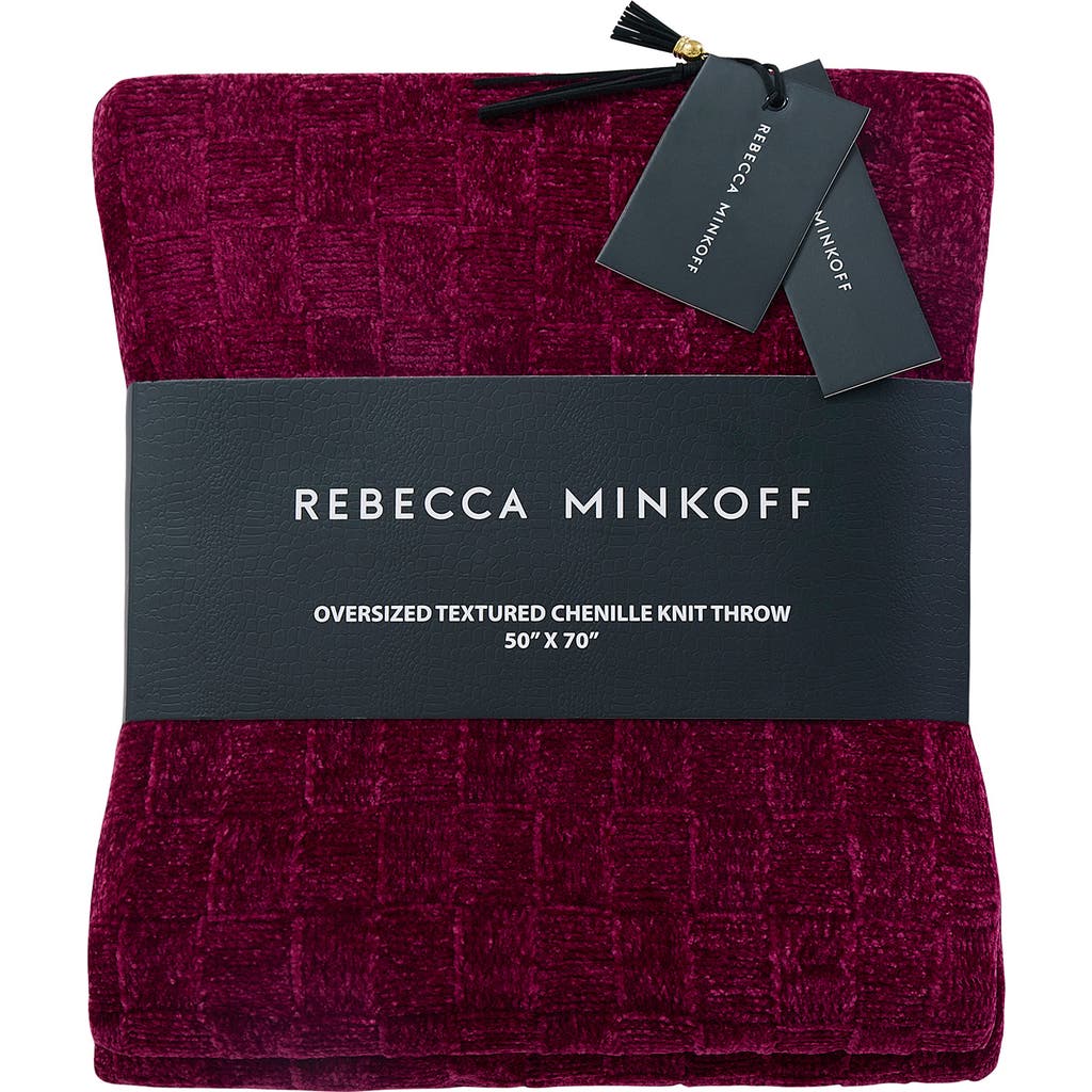 Bcbg Chenille Throw Blanket In Burgundy