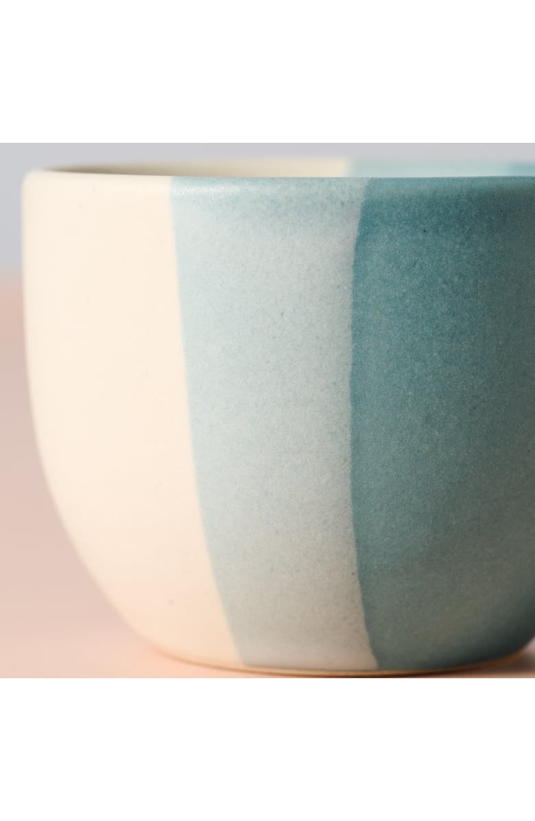 Ten Thousand Villages Pheeka Striped Tea Cups - Set of 2, Alternate, color, Blue Green