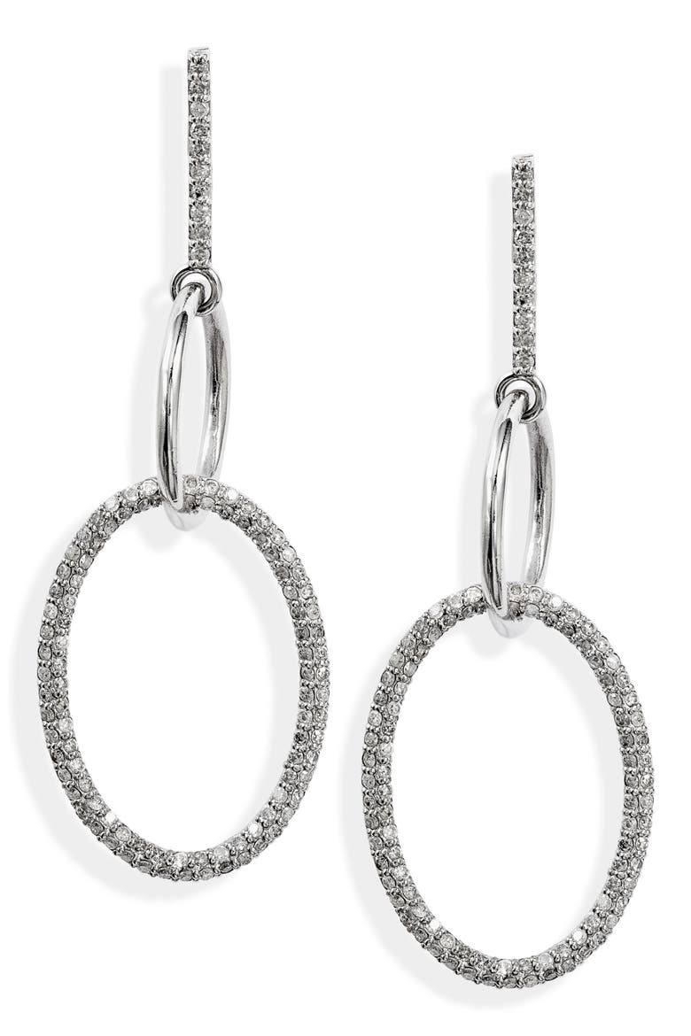 Two Link Drop Earrings, Main, color, SILVER