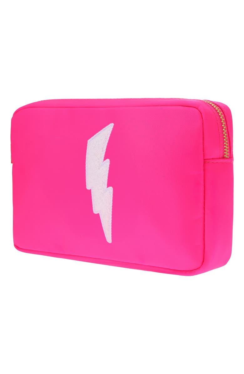 Bloc Bags Medium Lightning Bolt Cosmetics Bag, Alternate, color, Hot Pink