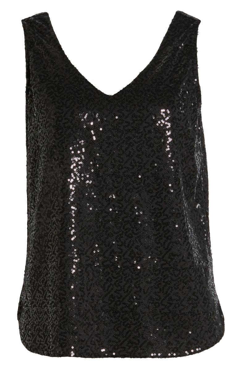 GIBSONLOOK Gibson x Glam Squad Cassie V-Neck Sequin Tank, Alternate, color,