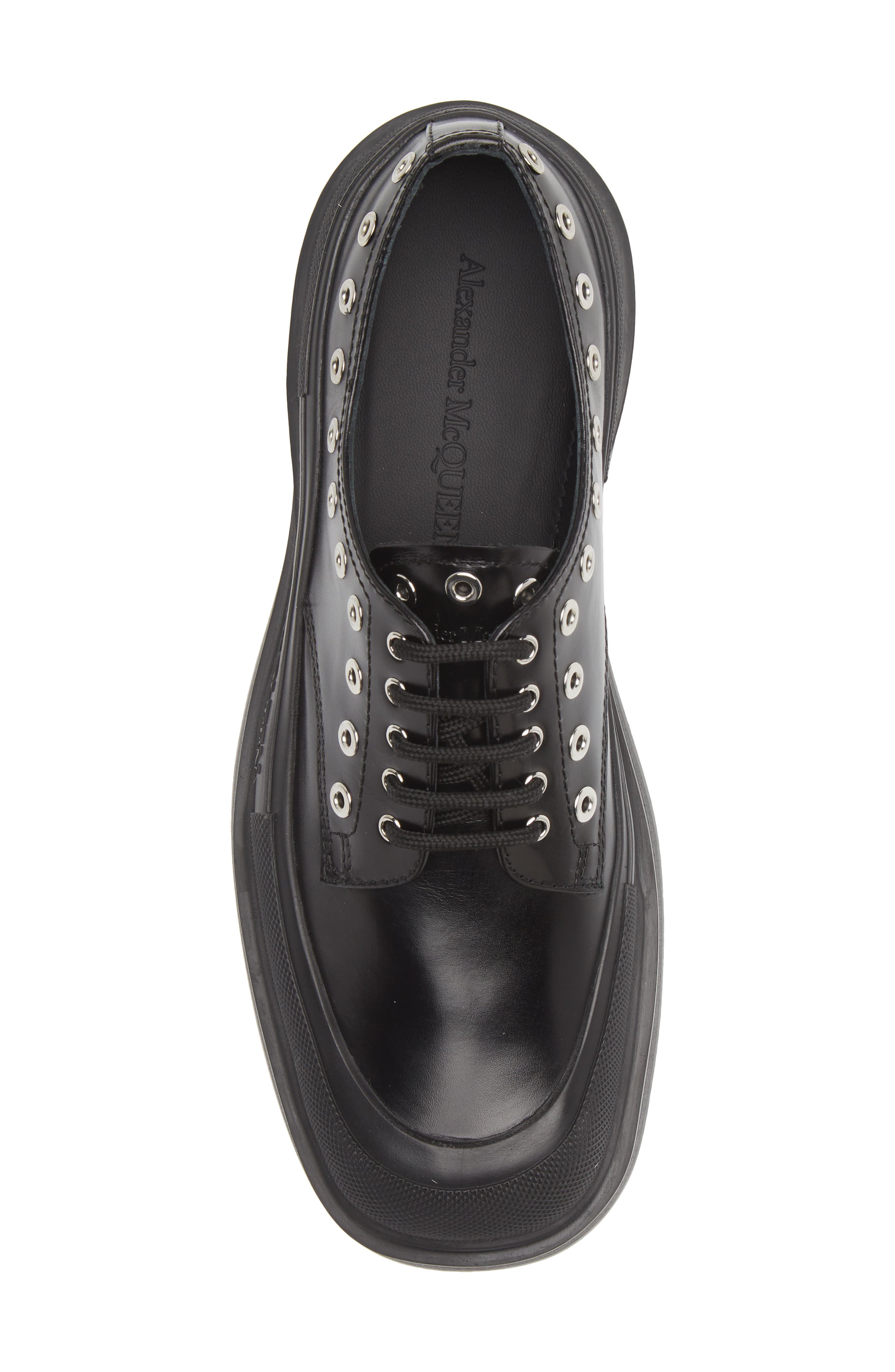 McQueen Stacked Sole Grommet Detail Derby, Alternate, color, 