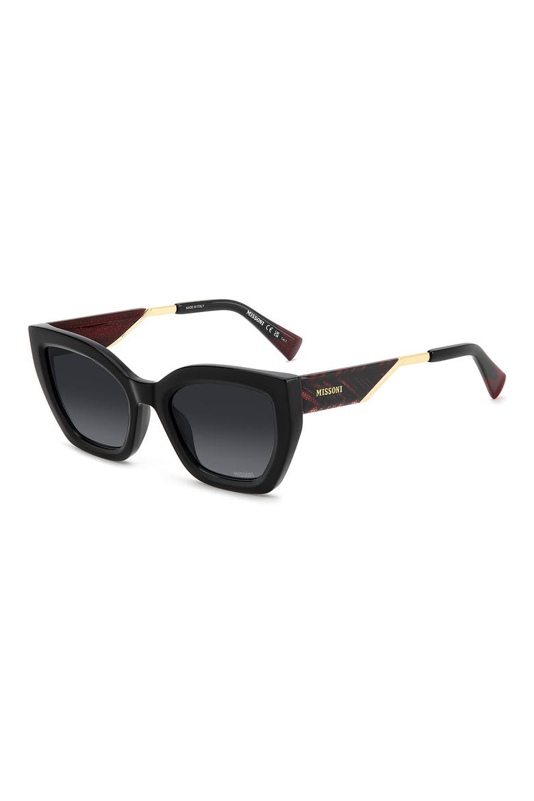 53mm Gradient Rectangular Sunglasses, Alternate, color, BLACK/ DARK GREY SF