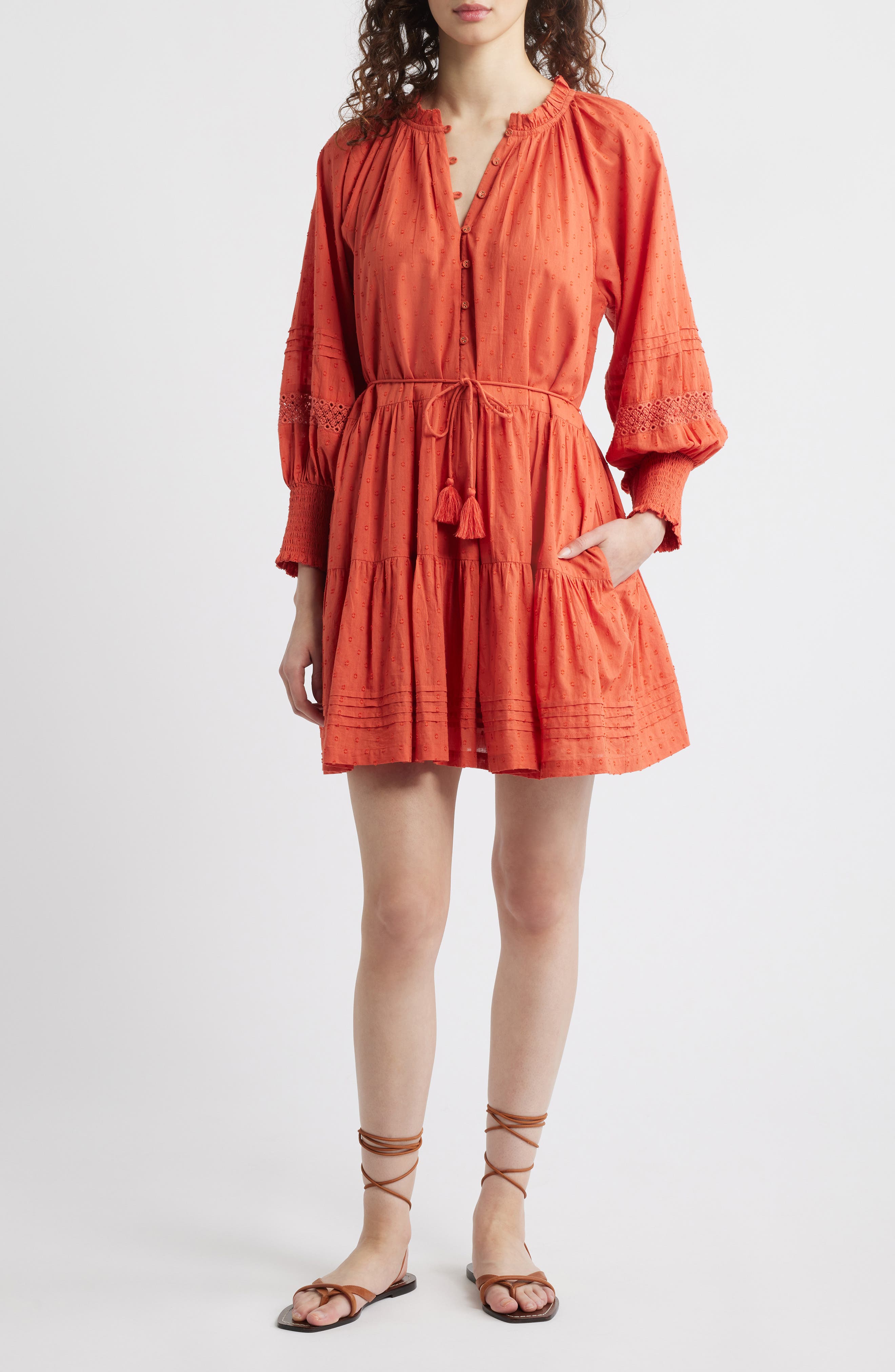 Cleobella Meadow Long Sleeve Organic Cotton Dobby Dress