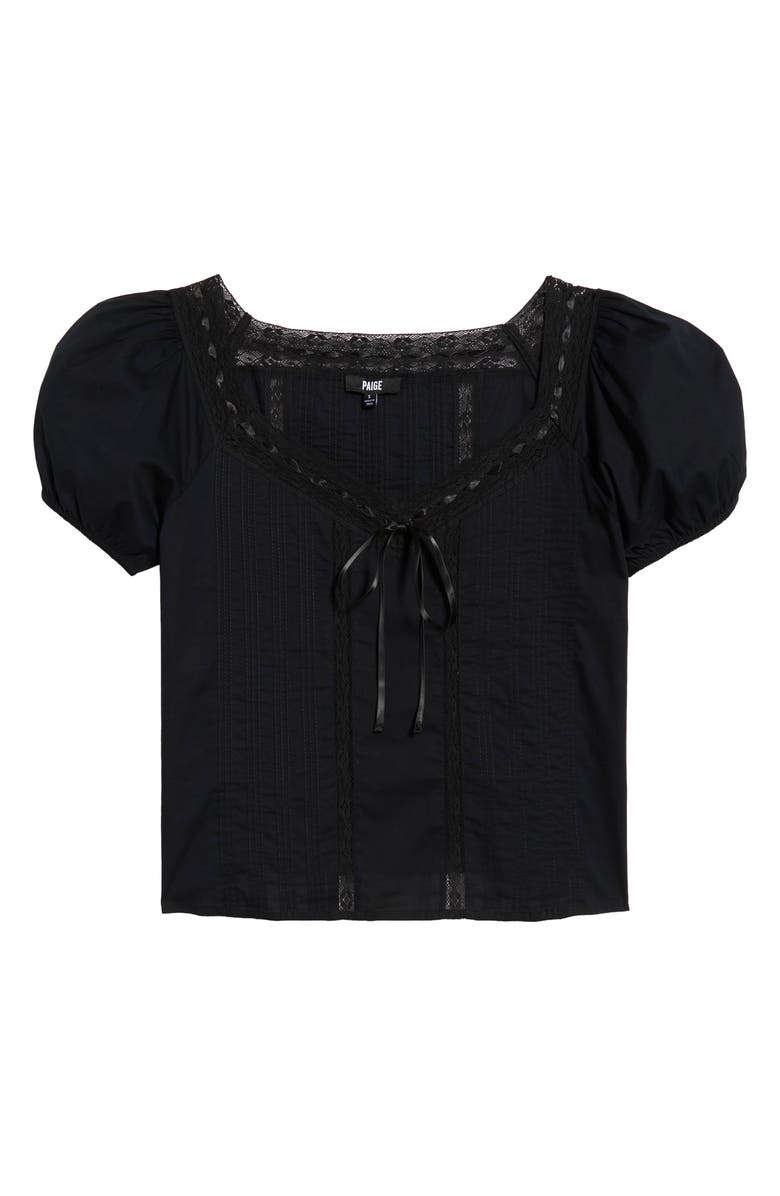 PAIGE Anzio Puff Sleeve Top, Alternate, color, Black