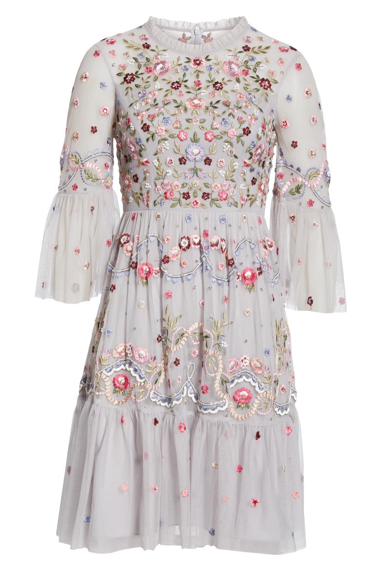 Dreamers Embroidered Tulle Dress, Alternate, color, DUSK BLUE