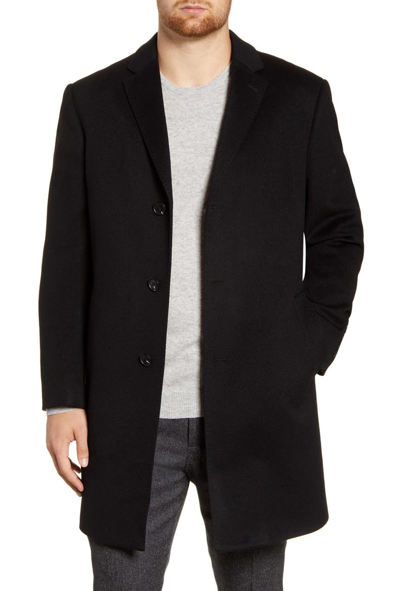 Mason Wool & Cashmere Overcoat, Main, color, BLACK CAVIAR